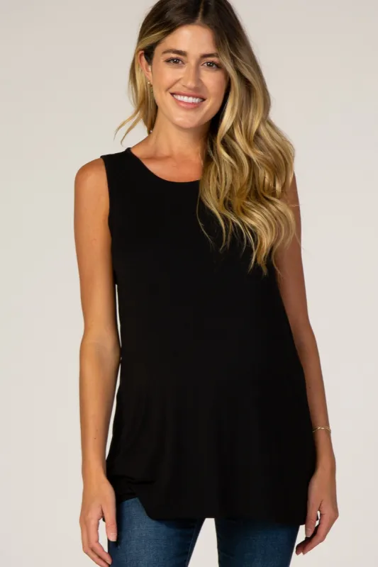 PinkBlush Black Overlay Maternity/Nursing Tank sold by Pinkblush
