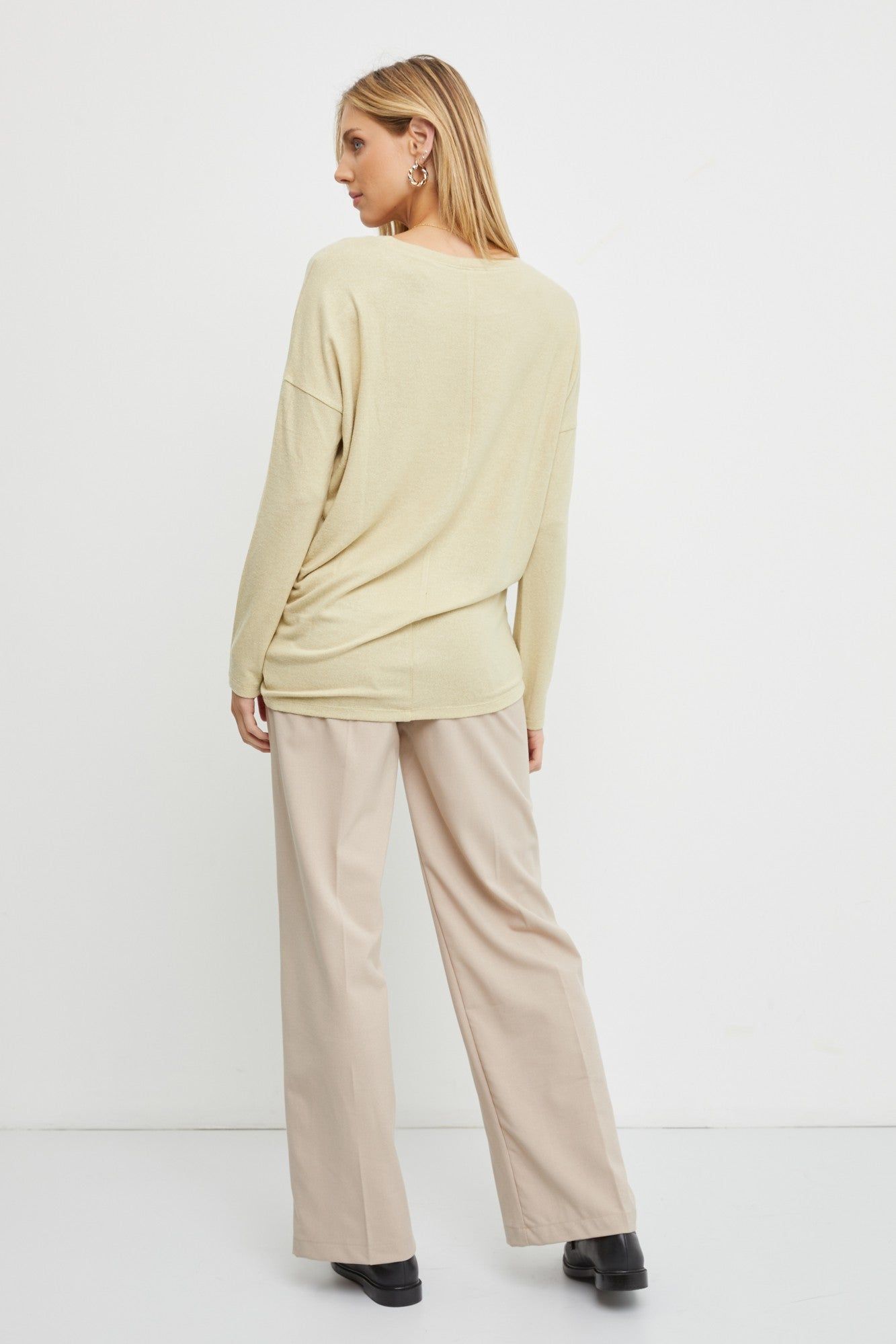 Light Olive Knit Long Sleeve Top sold by Pinkblush product image thumbnail 3