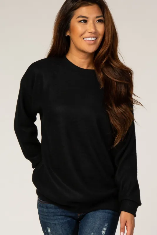 Black Fuzzy Knit Sweater sold by Pinkblush