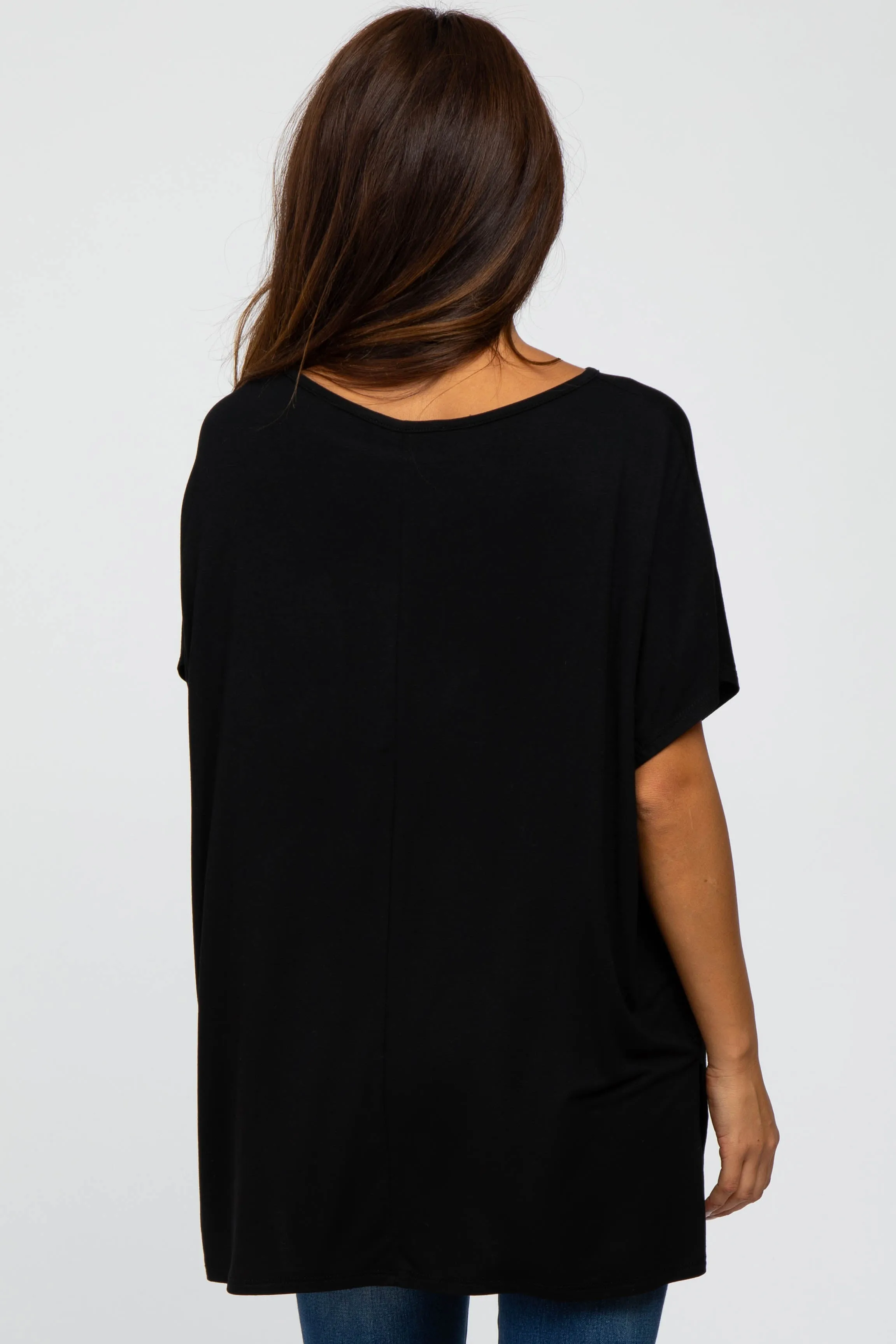 Black Short Sleeve Boatneck Top sold by Pinkblush product image thumbnail 3