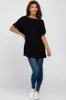 Black Short Sleeve Boatneck Top sold by Pinkblush