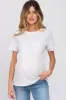 White Oversized Short Sleeve Maternity Top sold by Pinkblush