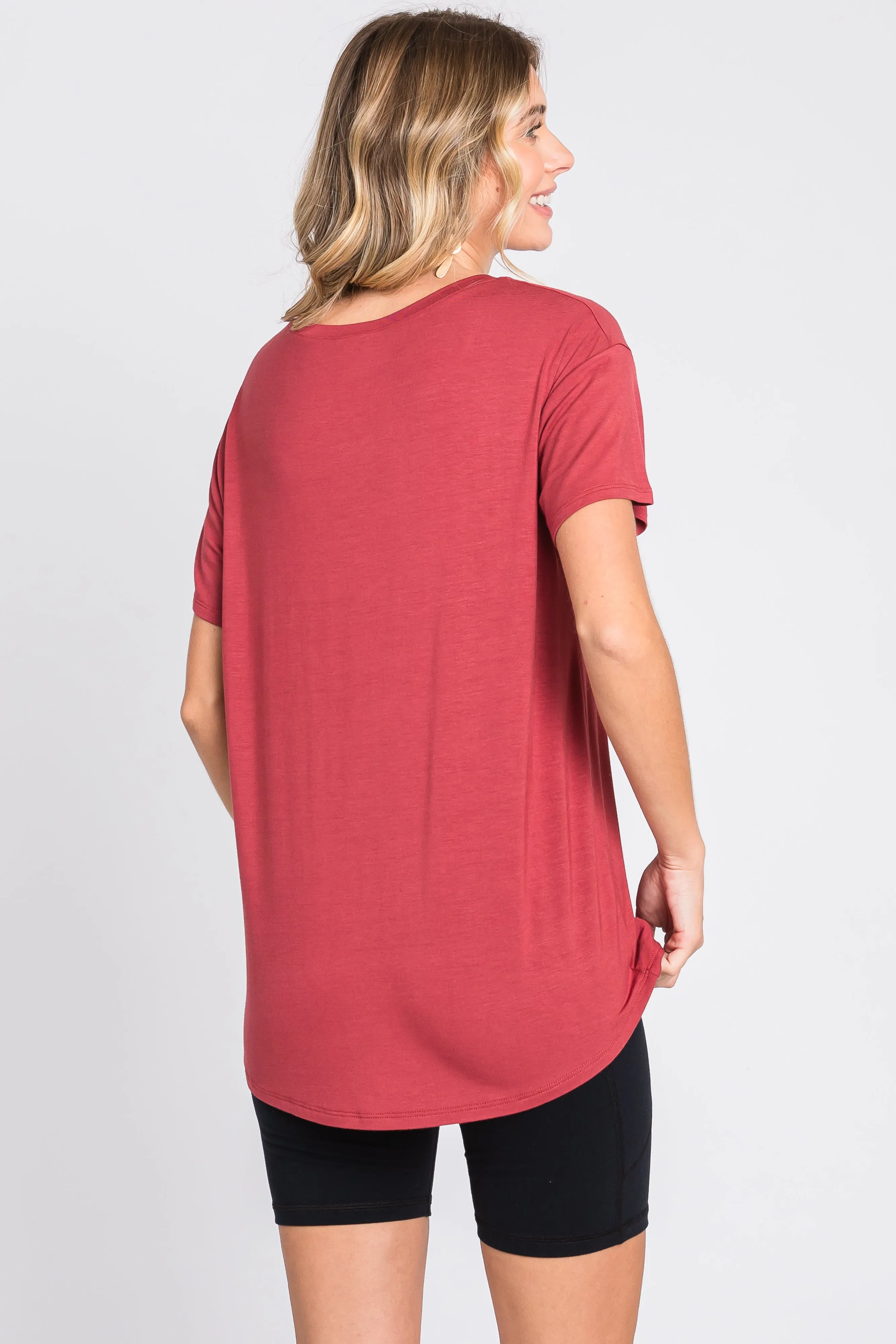Rust Scoop Neck Basic Tee sold by Pinkblush product image thumbnail 3
