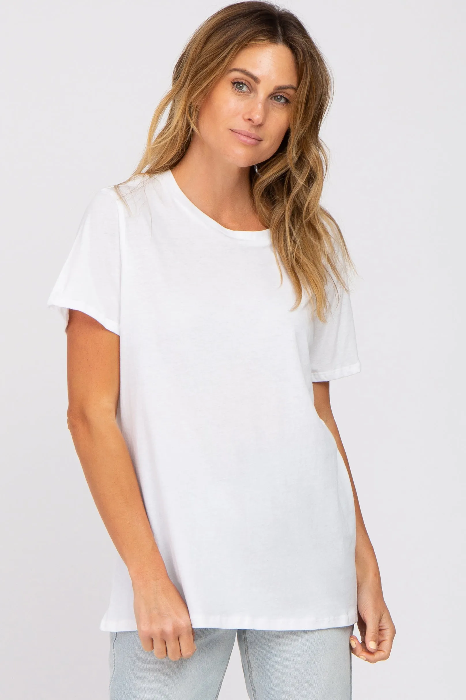 White Oversized Short Sleeve Maternity Top sold by Pinkblush product image thumbnail 5