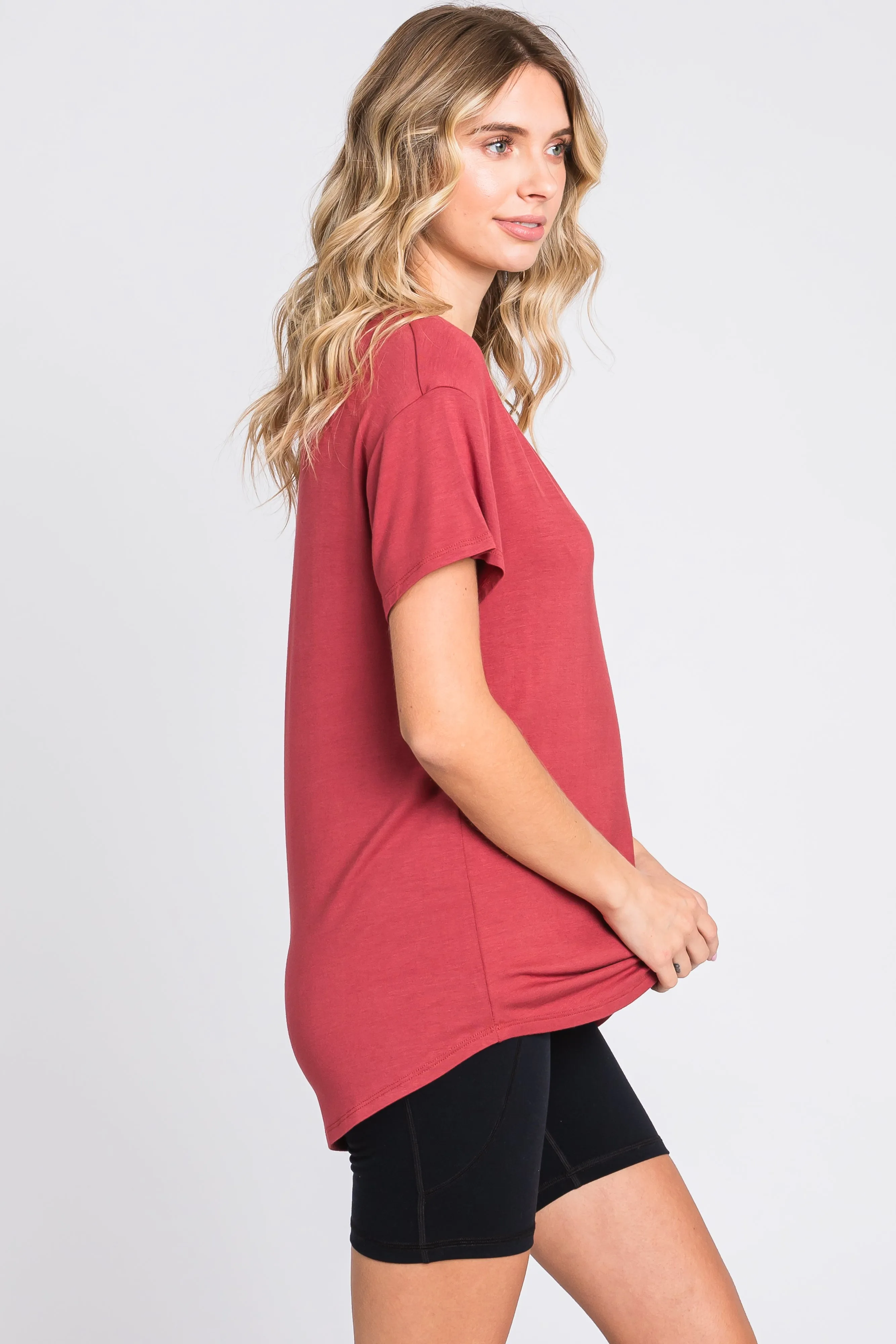 Rust Scoop Neck Basic Tee sold by Pinkblush product image thumbnail 2