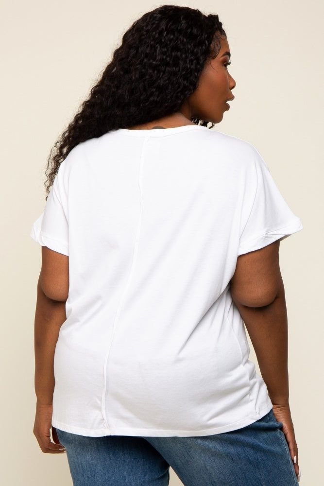 White Short Sleeve Plus Top sold by Pinkblush product image thumbnail 3