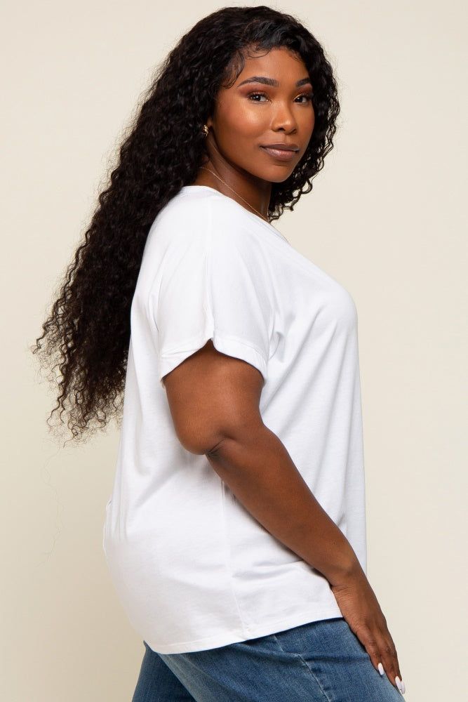 White Short Sleeve Plus Top sold by Pinkblush product image thumbnail 2