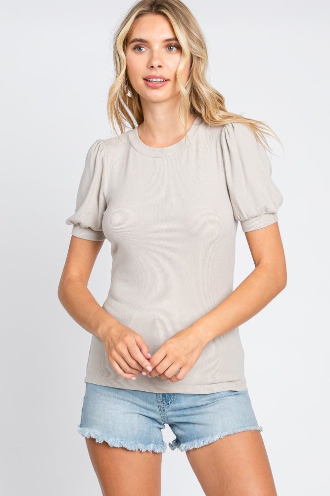 Beige Brushed Knit Tied Back Cutout Top sold by Pinkblush