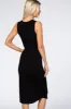 Black Ribbed Sleeveless Midi Dress sold by Pinkblush