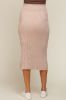 Taupe Ribbed Knit Front Slit Maternity Midi Skirt sold by Pinkblush