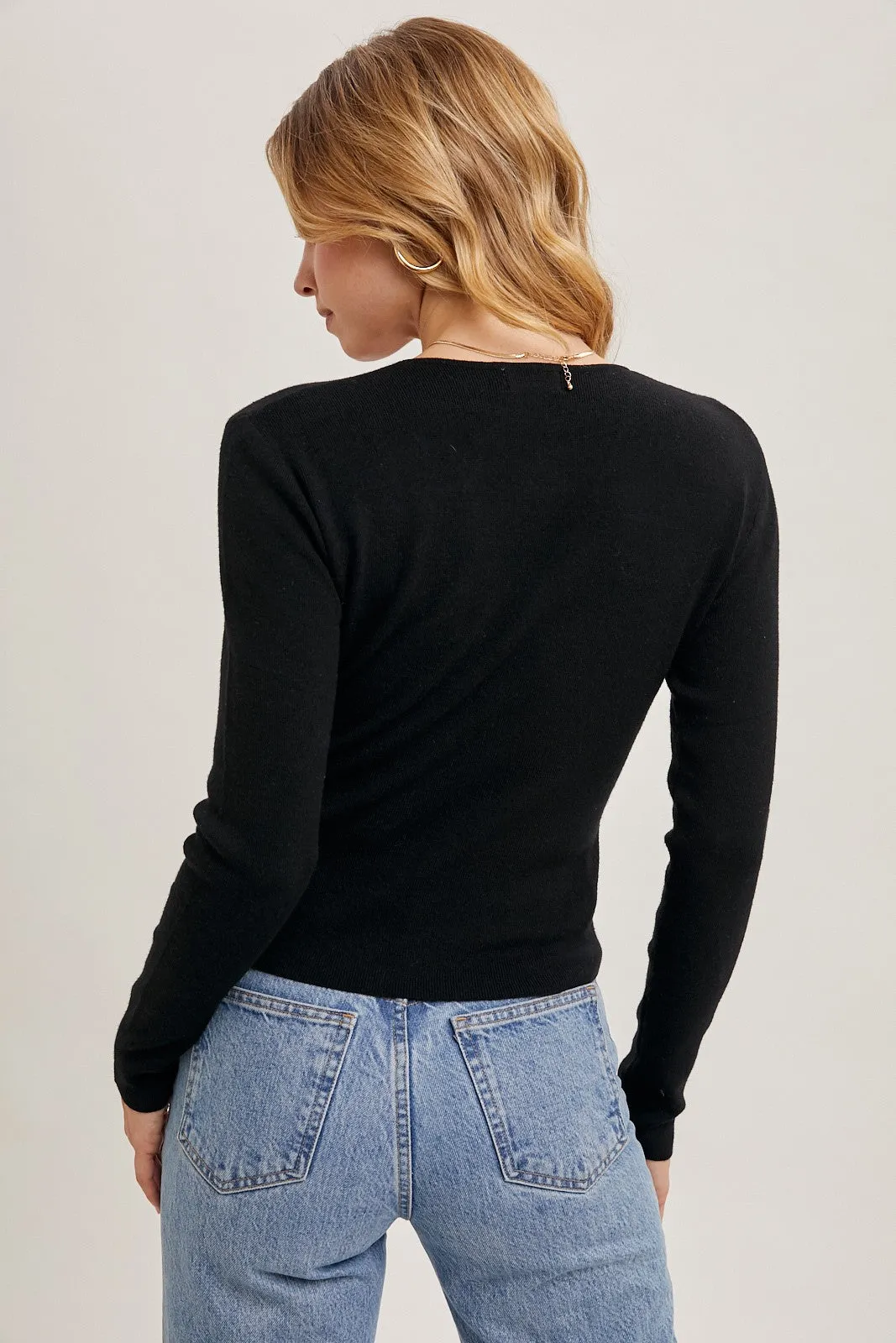 Black Twist Front Knit Top sold by Pinkblush product image thumbnail 5