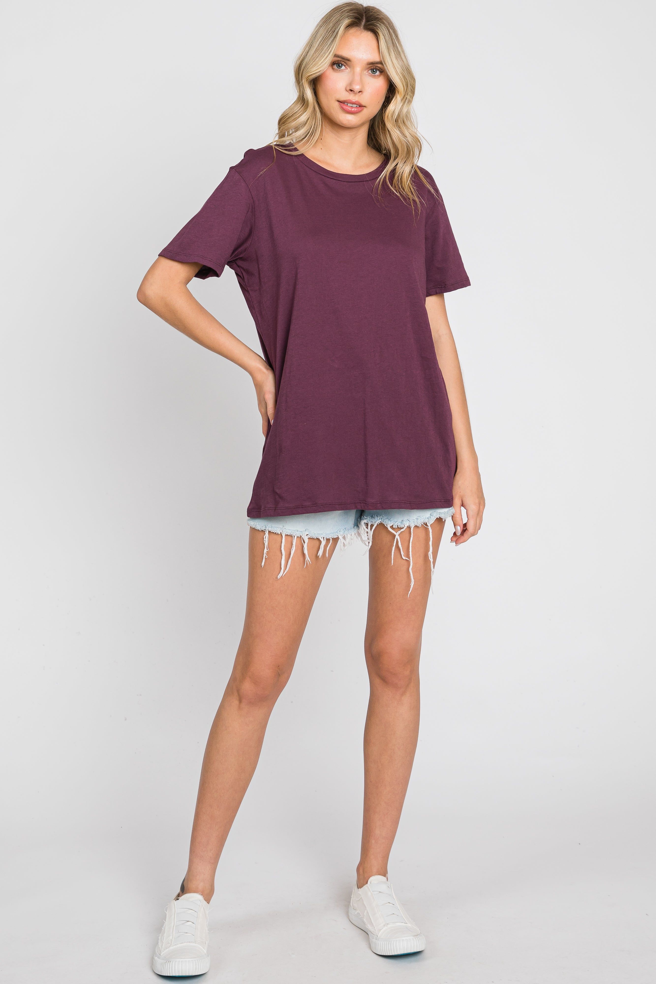 Plum Oversized Short Sleeve Top sold by Pinkblush product image thumbnail 2