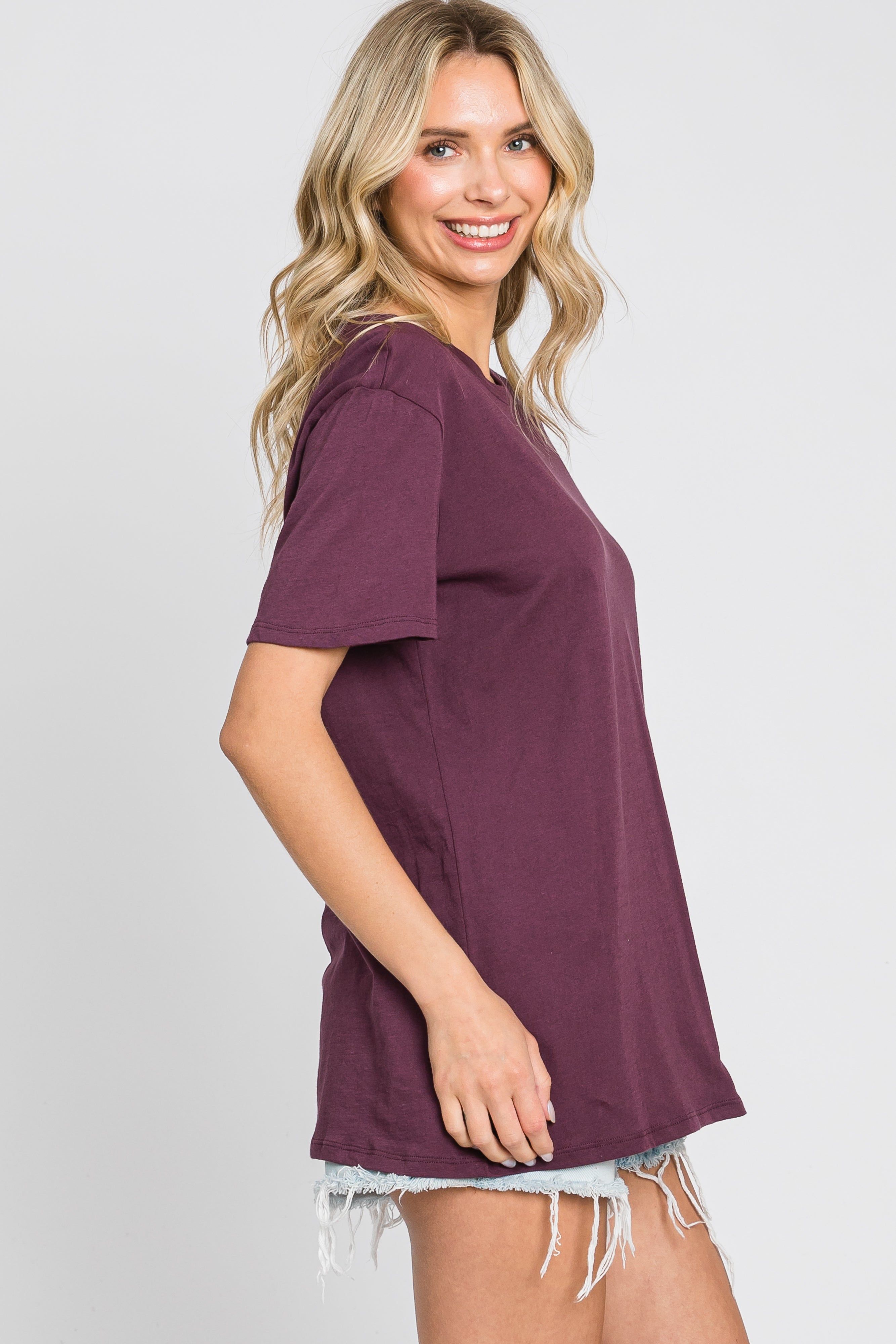 Plum Oversized Short Sleeve Top sold by Pinkblush product image thumbnail 3