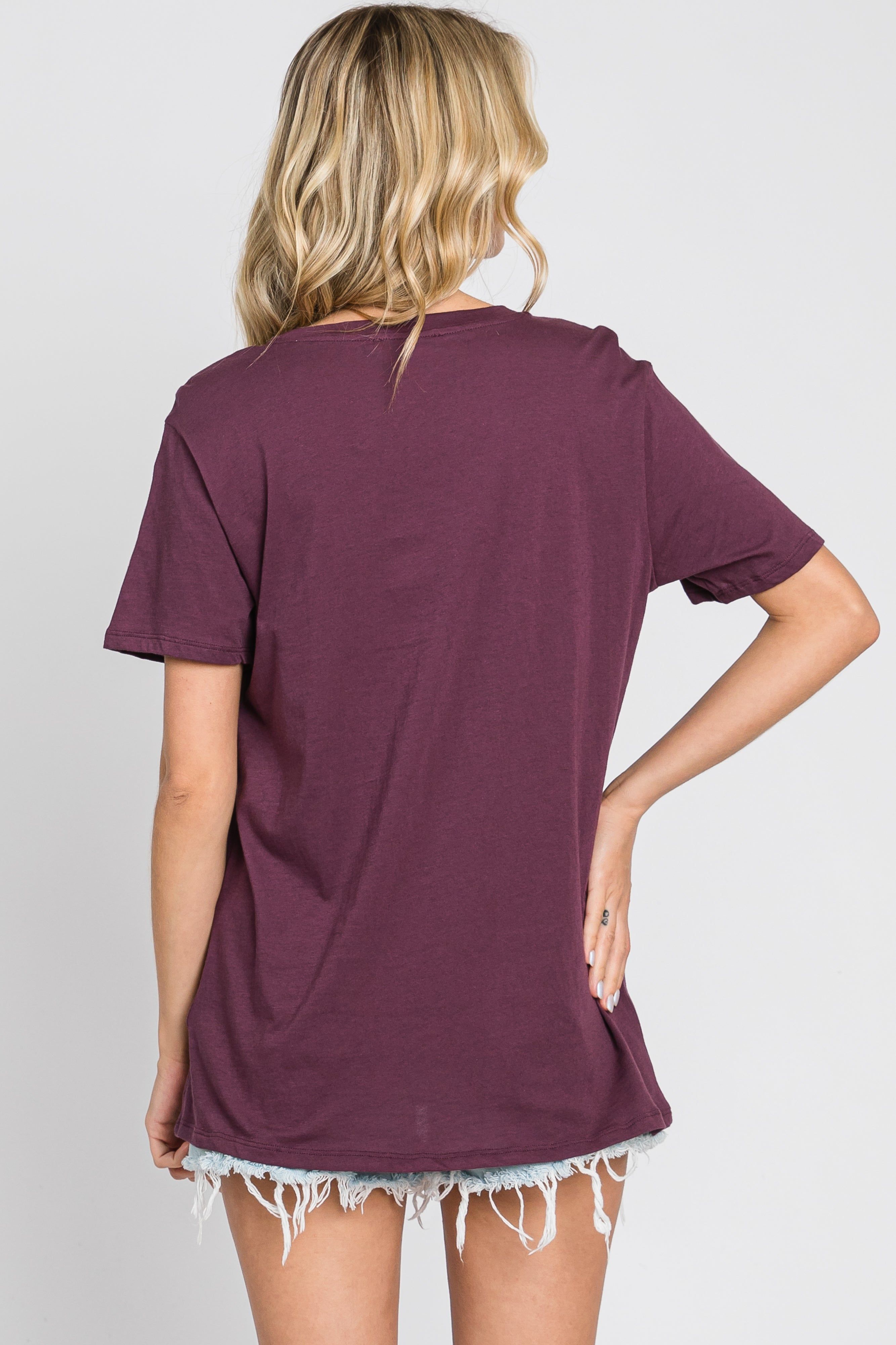 Plum Oversized Short Sleeve Top sold by Pinkblush product image thumbnail 4