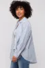 Blue Striped Button Up Long Sleeve Top sold by Pinkblush