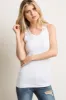 White Fitted Tank Top sold by Pinkblush