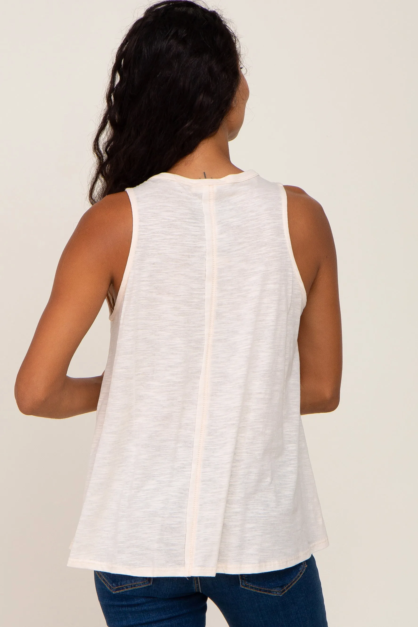 Cream Heathered Tank Top sold by Pinkblush product image thumbnail 3