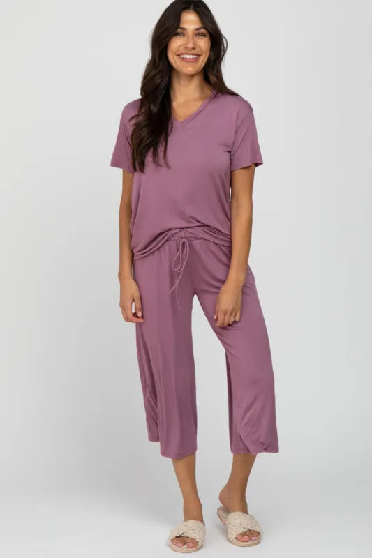 Mauve V-Neck Sleep Set sold by Pinkblush