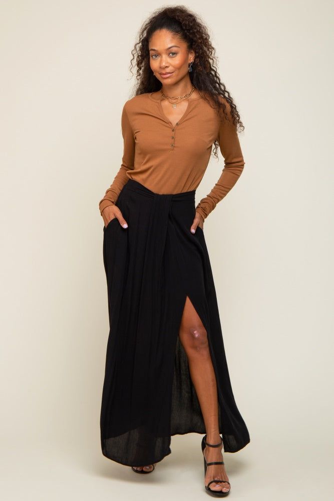 Black Side Slit Maxi Skirt sold by Pinkblush product image thumbnail 5