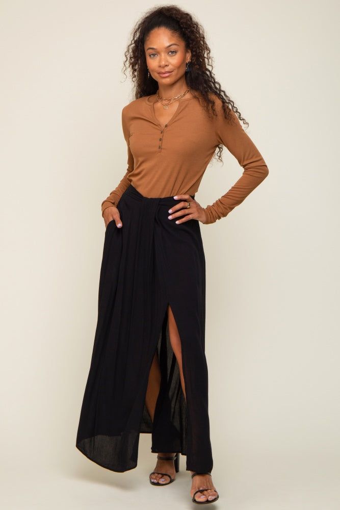 Black Side Slit Maxi Skirt sold by Pinkblush product image thumbnail 6