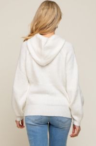 Ivory Hooded Maternity Sweater sold by Pinkblush
