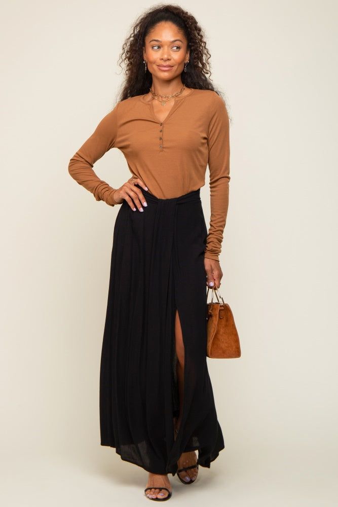 Black Side Slit Maxi Skirt sold by Pinkblush product image thumbnail 7