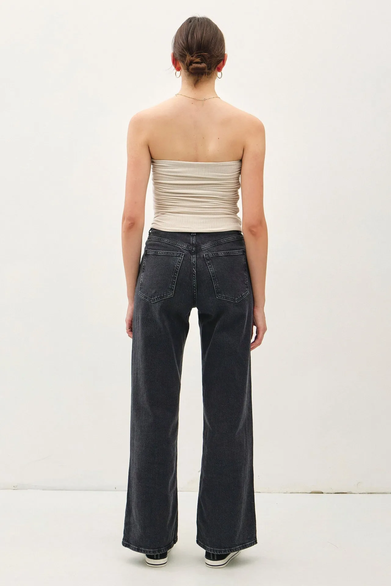 Ecru Jersey Ruched Crop Tube Top sold by Pinkblush product image thumbnail 4