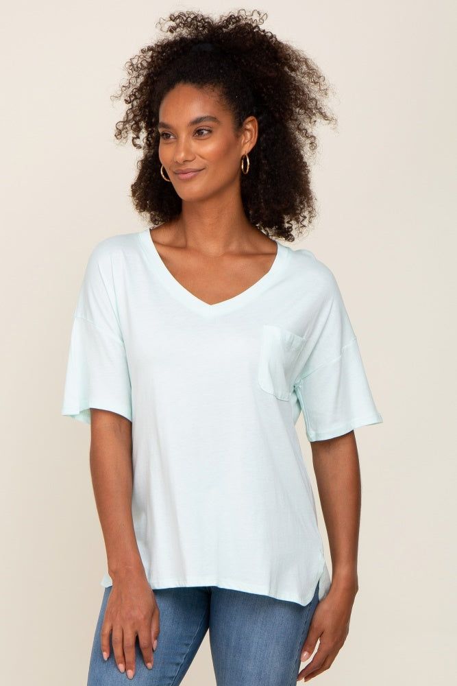 Mint Pocketed V-Neck Maternity Top sold by Pinkblush product image thumbnail 5