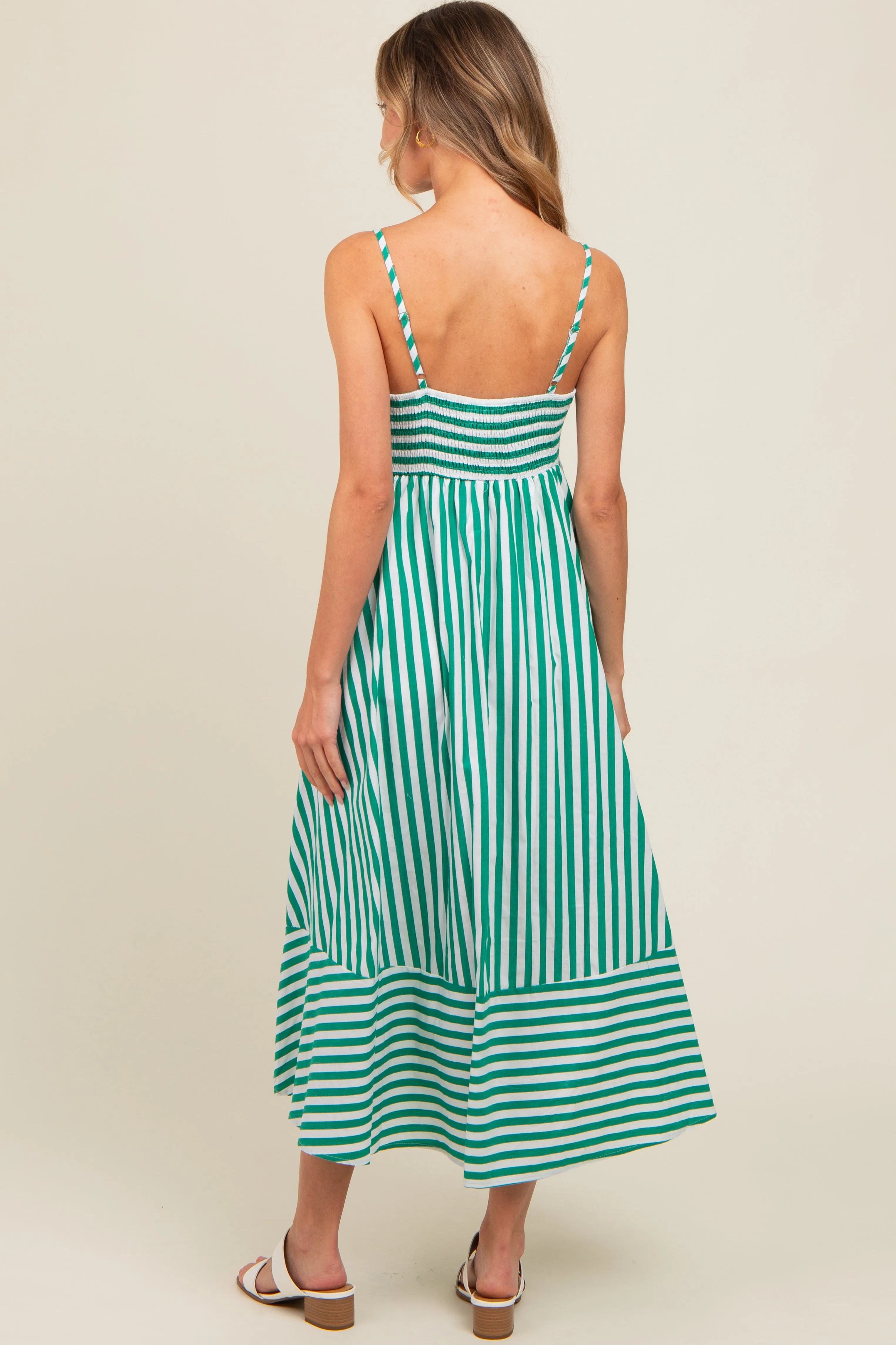 Green Contrast Stripe Midi Dress sold by Pinkblush product image thumbnail 4