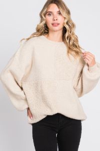 Cream Textured Checker Sweater sold by Pinkblush