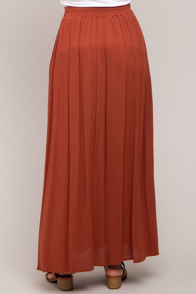 Rust Side Slit Maxi Skirt sold by Pinkblush product image thumbnail 4