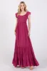 Violet Smocked Crossover Off Shoulder Maternity Maxi Dress sold by Pinkblush