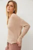 Beige Knit V-Neck Long Sleeve Top sold by Pinkblush