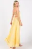 Yellow Smocked Halter Cutout Maxi Dress sold by Pinkblush
