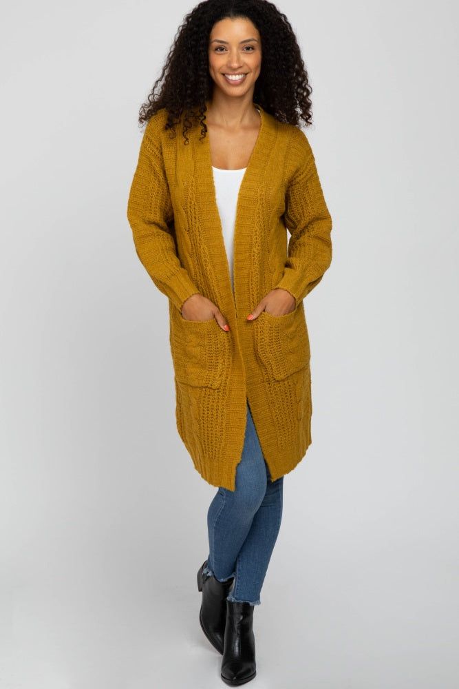 Yellow Mixed Knit Chunky Cardigan sold by Pinkblush product image thumbnail 2