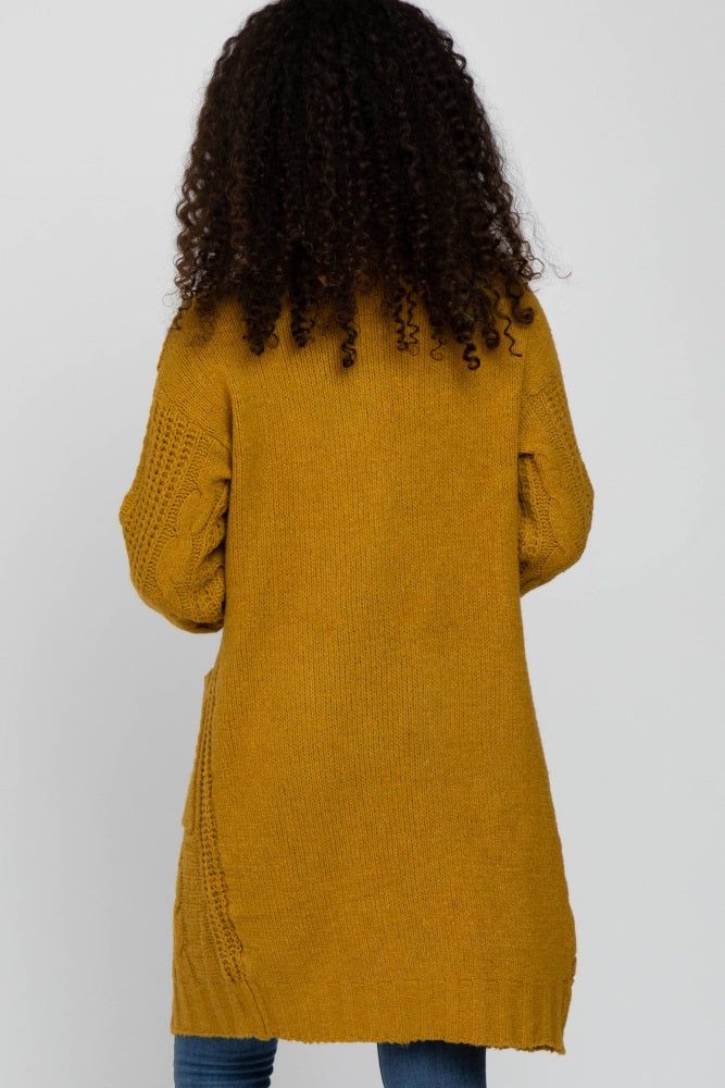 Yellow Mixed Knit Chunky Cardigan sold by Pinkblush product image thumbnail 4