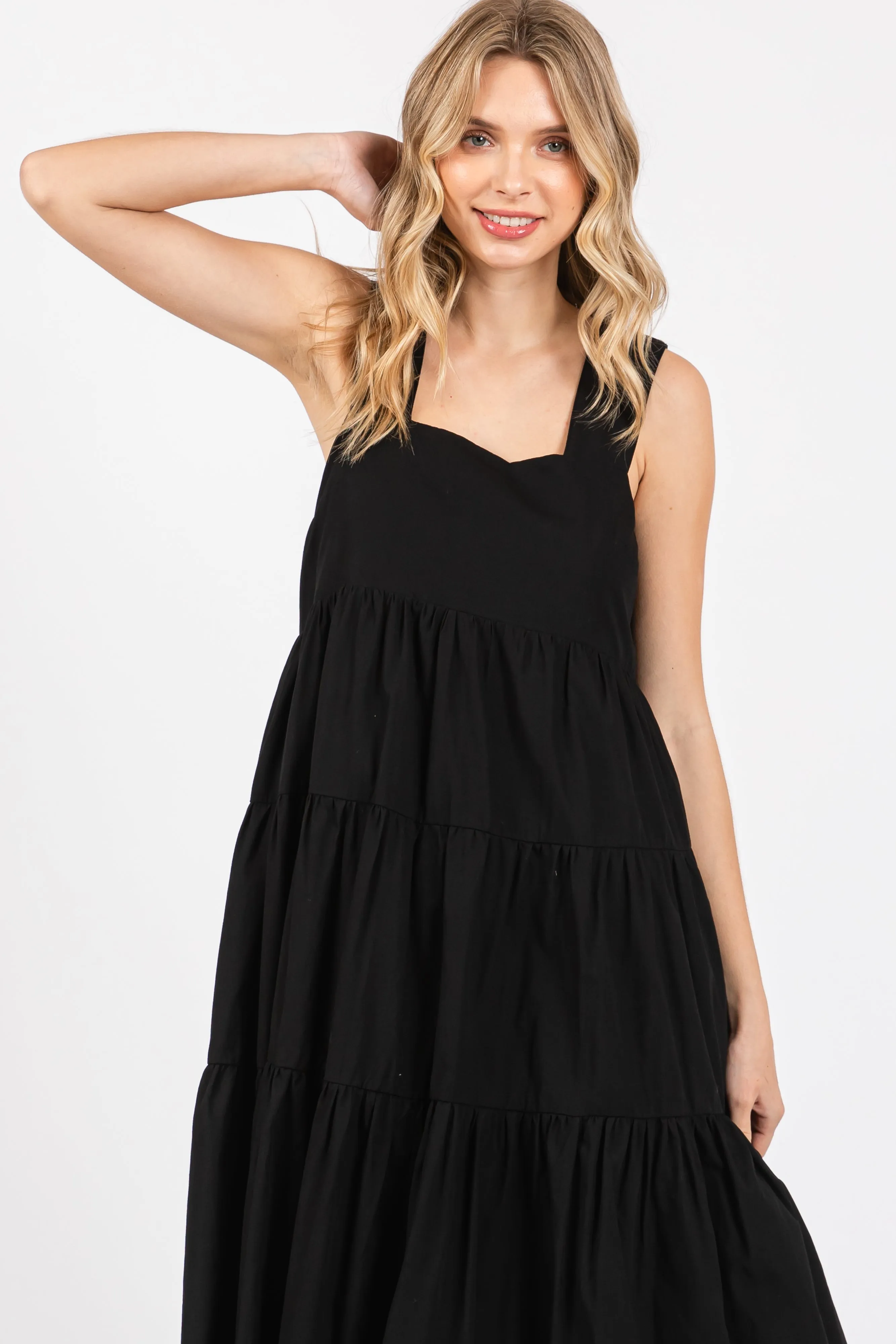 Black Tiered Maxi Dress sold by Pinkblush product image thumbnail 4