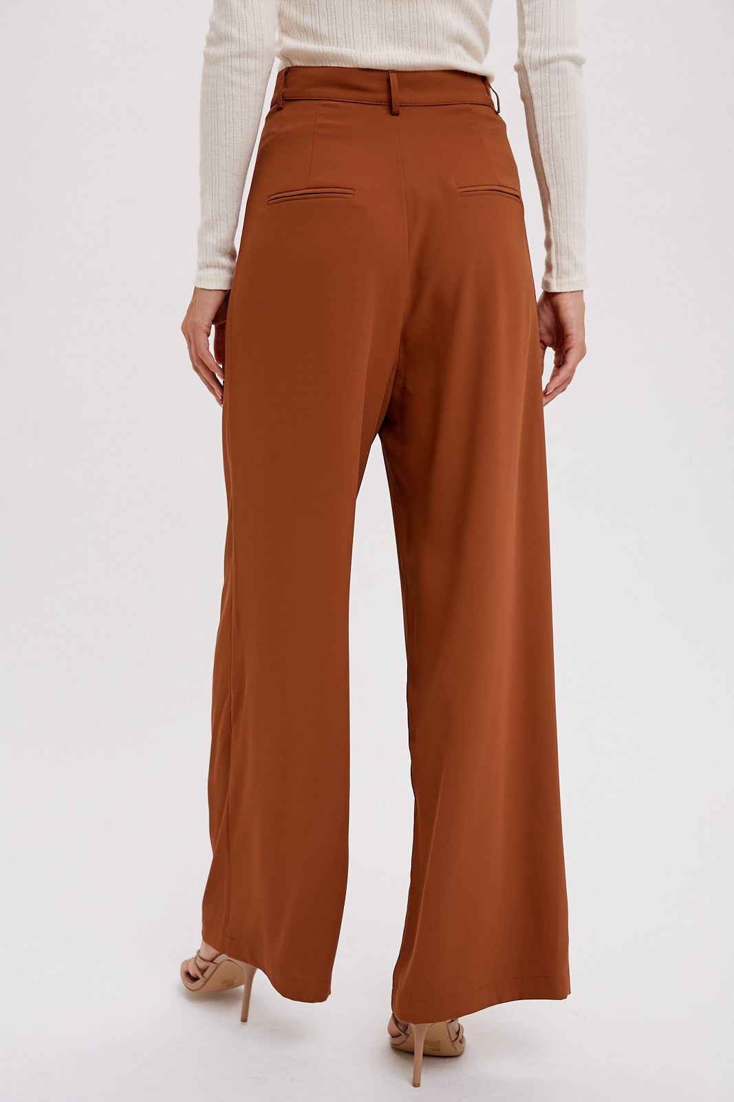 Hazelnut Pintuck Wide Leg Pants sold by Pinkblush product image thumbnail 5