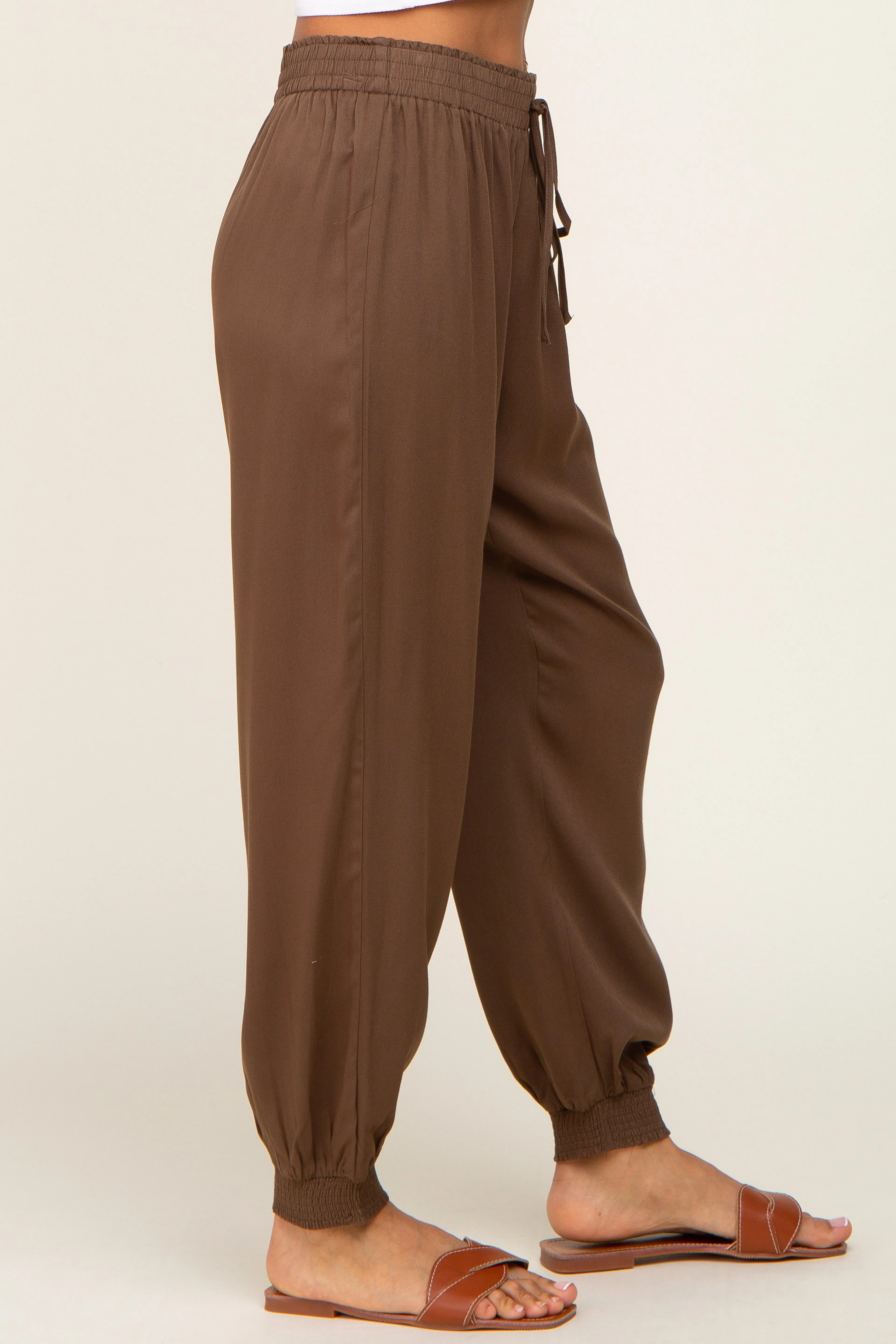 Brown Drawstring Accent Joggers sold by Pinkblush product image thumbnail 3