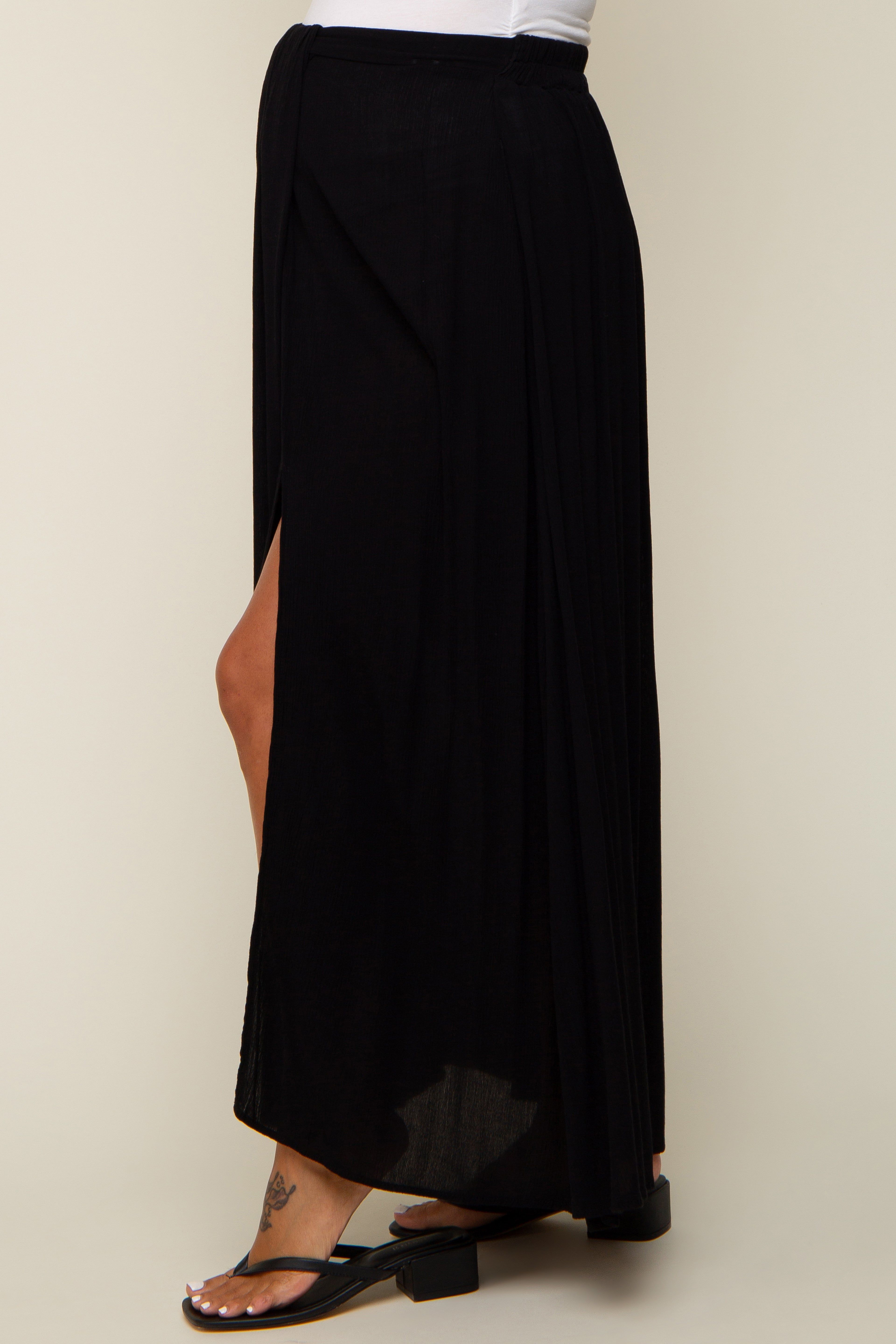 Black Side Slit Maternity Maxi Skirt sold by Pinkblush product image thumbnail 3
