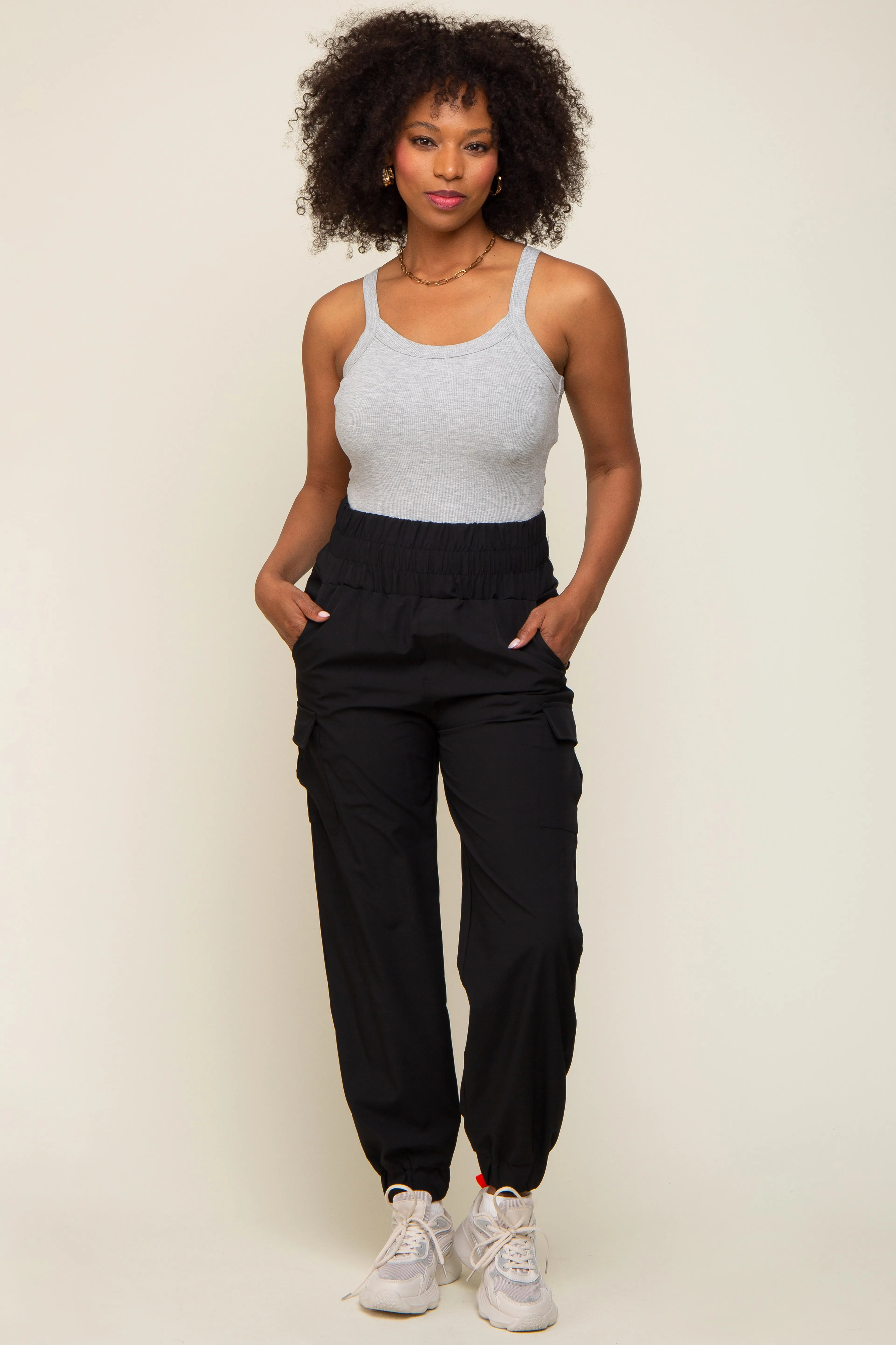 Black Cargo Pocket Joggers sold by Pinkblush