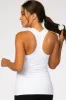 White Solid Active Racerback Maternity Tank Top sold by Pinkblush