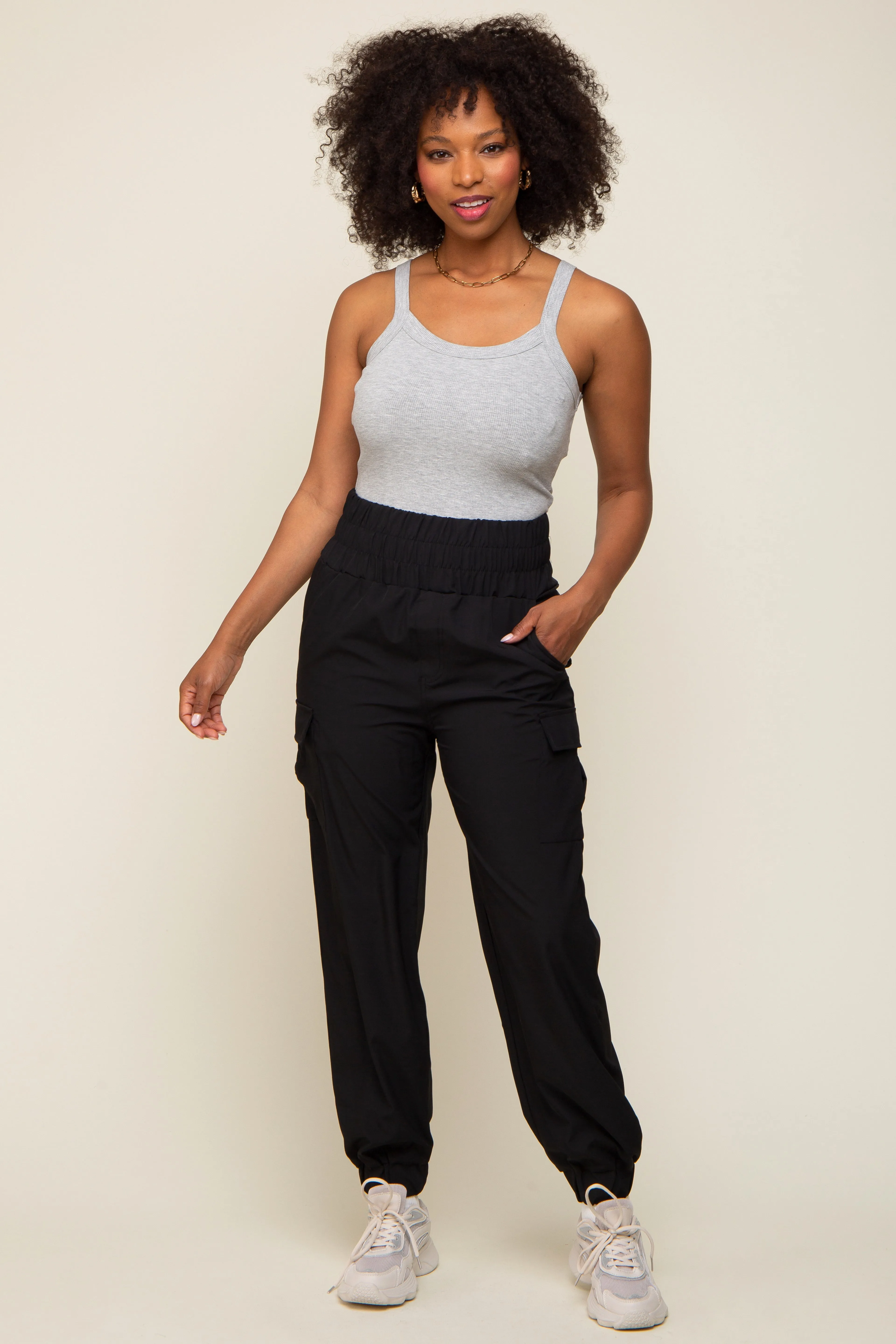 Black Cargo Pocket Joggers sold by Pinkblush product image thumbnail 5