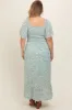 Mint Floral Smocked Plus Maternity Maxi Dress sold by Pinkblush