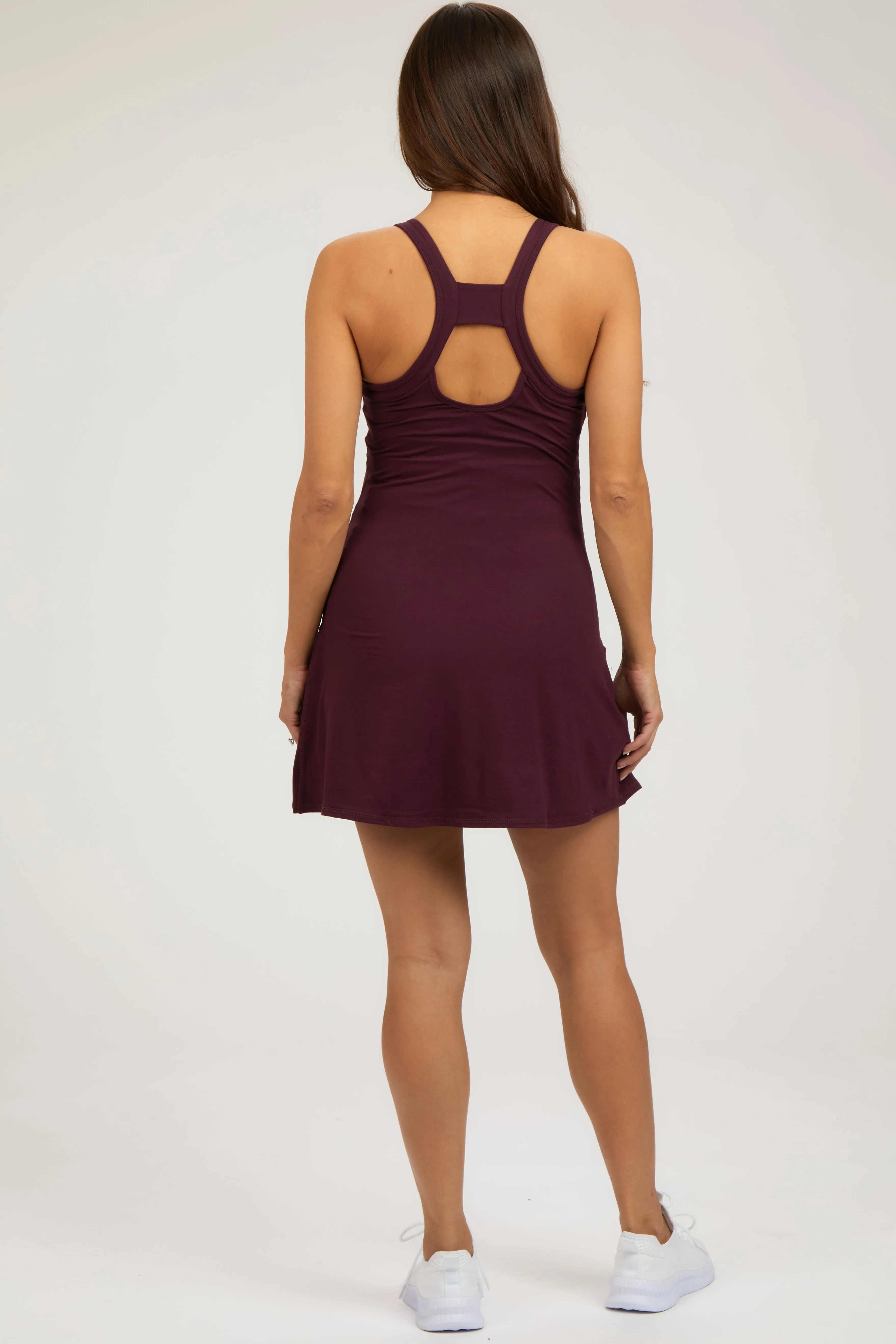 Plum Tennis Racerback Maternity Romper Dress sold by Pinkblush product image thumbnail 3