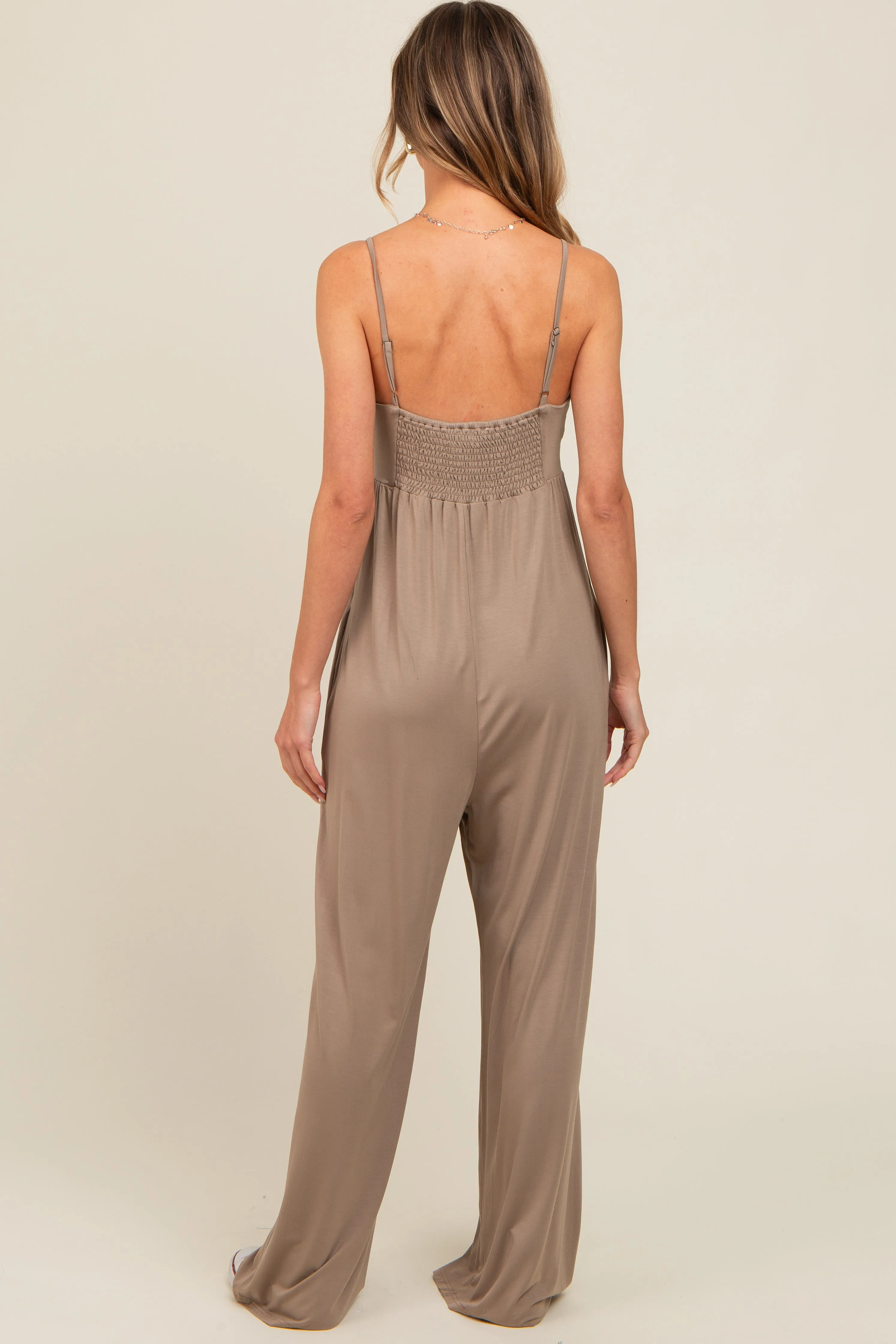 Mocha Wide Leg Jumpsuit sold by Pinkblush product image thumbnail 3