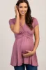 PinkBlush Mauve Draped Front Maternity/Nursing Top sold by Pinkblush
