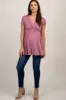 PinkBlush Mauve Draped Front Maternity/Nursing Top sold by Pinkblush