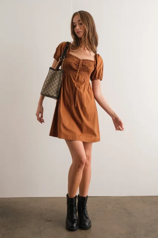 Cafe Smocked Mini Dress sold by Pinkblush