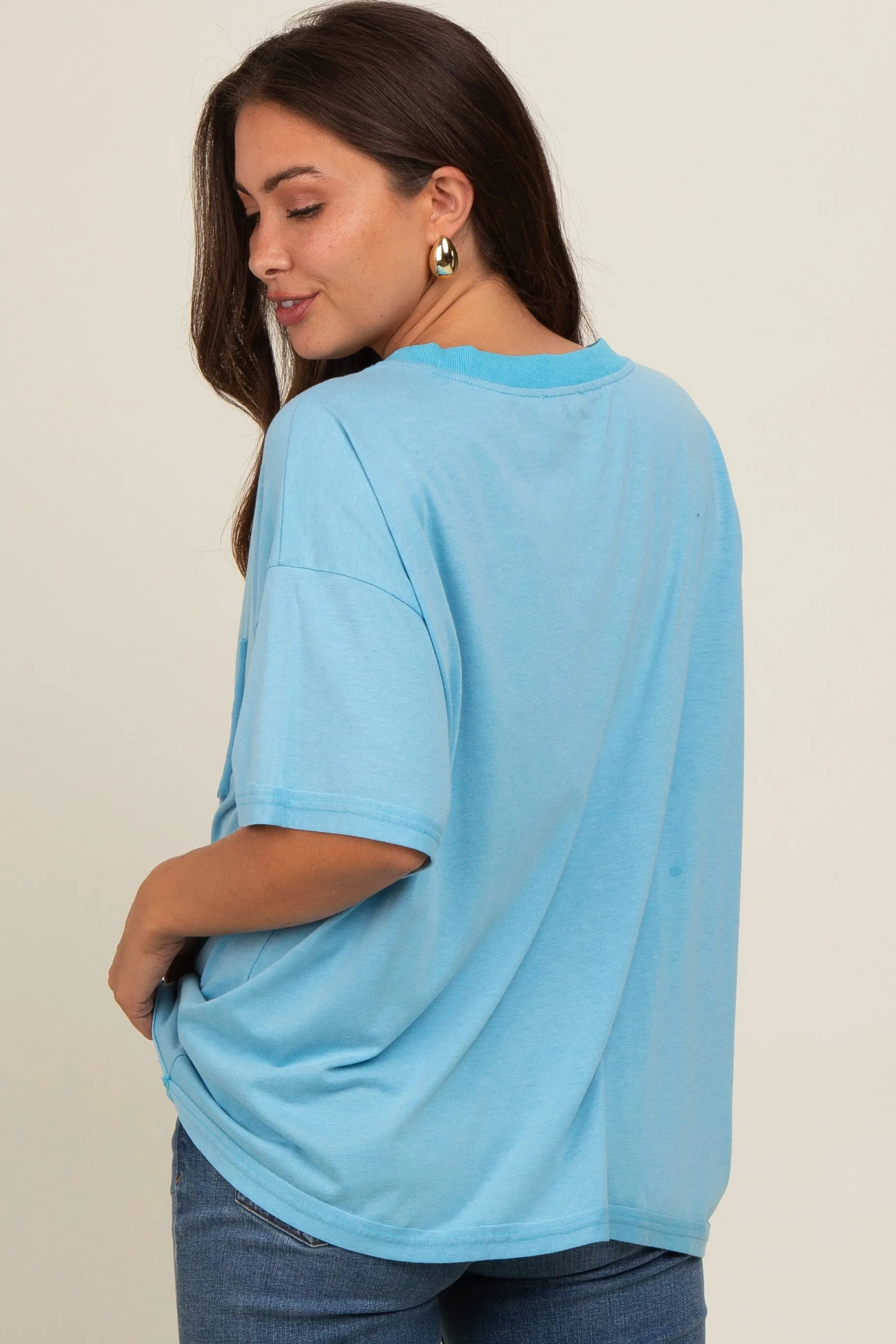 Blue Vintage Wash Oversized Maternity Tee sold by Pinkblush product image thumbnail 4